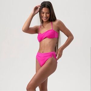 Trina Turk Monaco Bandeau Bikini Top Rose Pink Swim Swimwear New with Tags 6